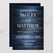 ネービエレガントー・ブルー・カントリー・ウェディング  招待状 (正面/裏面)