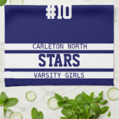 ネービカスタムー·ブルー·アンド·ホワイト·スポーツ·バスケットボール キッチンタオル (折り畳み)