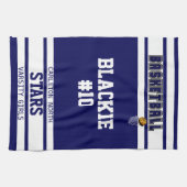 ネービカスタムー·ブルー·アンド·ホワイト·スポーツ·バスケットボール キッチンタオル (横)