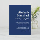 ネービミニマルーカップルズ男の赤ちゃんシャワー 招待状 (スタンド正面)