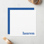 ネービモダンーのシック·モノグラム名 ノートカード (正面/裏面インサイチュ)