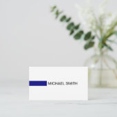 ネービモダンーエレガントプロフェッショナルプレーンホワイト 名刺 (スタンド正面)