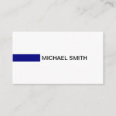 ネービモダンーエレガントプロフェッショナルプレーンホワイト 名刺 (正面)