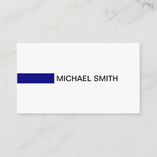 ネービモダンーエレガントプロフェッショナルプレーンホワイト 名刺 (正面)