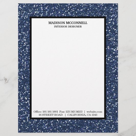 ネービモダンーブルーグリッター レターヘッド (正面)