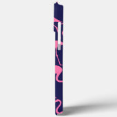 ネービーとピンクフラミンゴの模様 Case-Mate iPhoneケース (裏面 / 左)