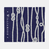 ネービーとホワイ航海のトロープの姓 フリースブランケット (正面(横))