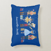 ネービーウォーターカラークリスマスナツクラッカーピローケース アクセントクッション (正面(垂直))