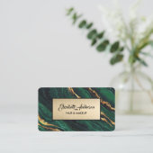 ネービーグリーンアンド金ゴールドグリッターマーブルアゲモダンート  名刺 (スタンド正面)