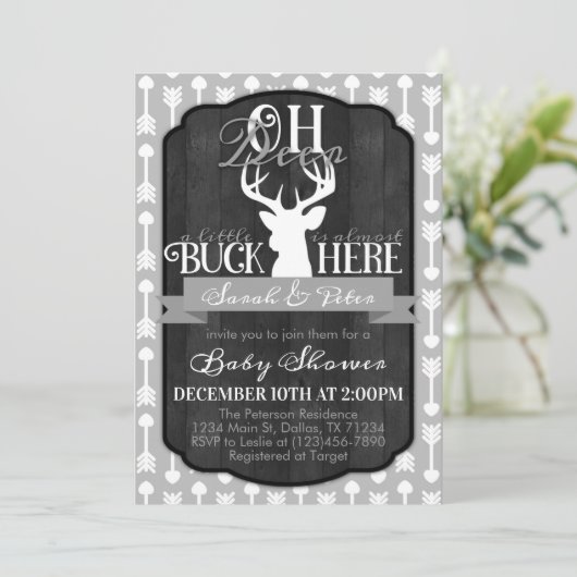 ネービーグレートリバルディアベビーシャワー招待状 招待状 (スタンド正面)