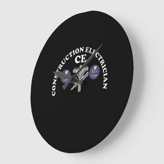 ネービーシービー建築電気技師評価バッジ ラージ壁時計 (傾斜)