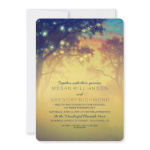 ネービースト素朴リングライトツリー結婚式招待状