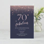 ネービーバラ金ゴールド70誕生日招待状 招待状 (スタンド正面)
