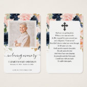 ネービーピンクフローラフォト悔やみや弔慰葬儀祈りの言葉 (正面&裏面)