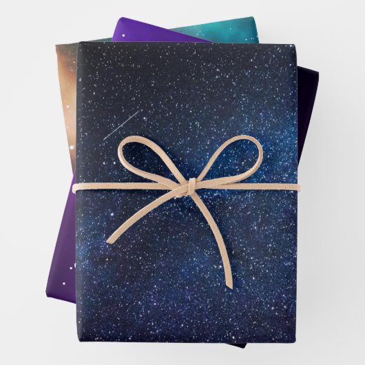 ネービーブエレガントルー・パープル・ミルキーウェイ銀河系 ラッピングペーパーシート (インサイチュ)