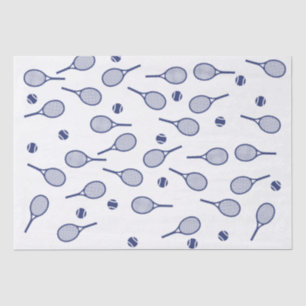 ネービーブカッコいいルーレトロテニスラケットパターン 薄葉紙