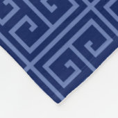 ネービーブパーソナライズされたルーギリシャ語の鍵パターン フリースブランケット (角)