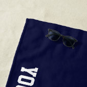 ネービーブパーソナライズされたルーボートいかりビーチタオル ビーチタオル (インサイチュ)