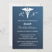 ネービーブモダンルーナース卒業パーティー招待状 招待状 (正面)