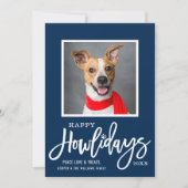 ネービーブモダンルーハッピーハウリデイズワンちゃんの写真 シーズンカード (正面)