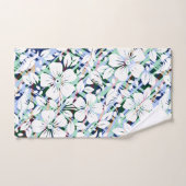 ネービーブモダンルーミントグリーンフローラプリント バスタオルセット (ハンドタオル)