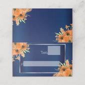 ネービーブルーのオレンジの花 プレイスカード (外部開封)