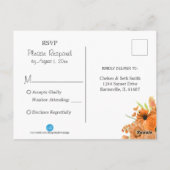 ネービーブルーのオレンジフラワーズ ポストカード (裏面)