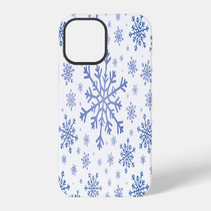 ネービーブルーのクリスマスの雪が白冬に iPhone 12 PROケース