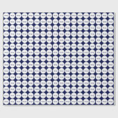 ネービーブルーの白い点絵名 ラッピングペーパー (フラット)