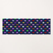 ネービーブルーの競馬ジョッキーシルクス ヨガマット (正面(横))