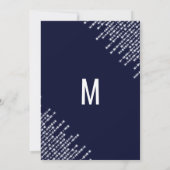 ネービーブルーぶら下がったのダイヤモンドライトスイート16 招待状 (裏面)