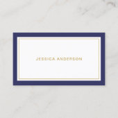 ネービーブルーアンドホワイトエレガントモダン 名刺 (正面)