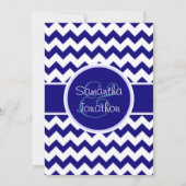 ネービーブルーアンドホワイトシェ結婚ブロンズ 招待状 (裏面)