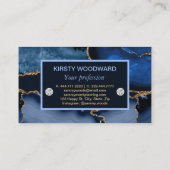 ネービーブルーアンド金ゴールドグリッターアゲート 名刺 (裏面)