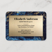 ネービーブルーアンド金ゴールドグリッターモダン 名刺 (裏面)