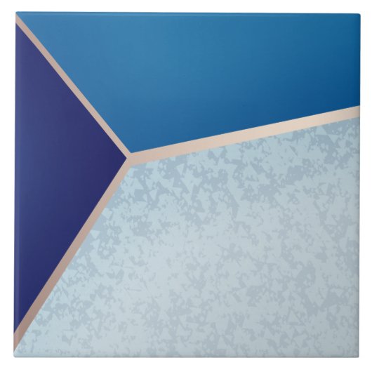 ネービーブルーアンド金ゴールドシャインカラーブロック タイル (正面)