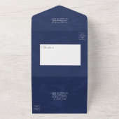 ネービーブルーアンド金ゴールドビンテージウェディングオールインワンインヴィ オールインワン招待状 (外側)