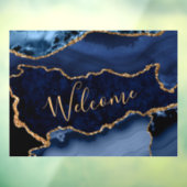 ネービーブルーアンド金ゴールドフェイクグリッターマーブルゲート ウィンドウサイン (シート3)