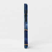 ネービーブルーアンド金ゴールドフェイクグリッターマーブルゲート Case-Mate iPhoneケース (裏面/左)