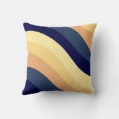 ネービーブルーイエローオレンジレトロサマーウェーブ#1 クッション (裏面)