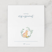 ネービーブルーウォーターカラーウッドランドキツネ プレイスカード (外部開封)