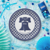 ネービーブルーギンガムリバティベルレットフリーダムリングや輪 ペーパープレート (パーティー)