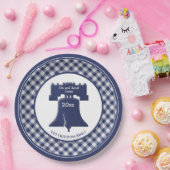 ネービーブルーギンガムリバティベルレットフリーダムリングや輪 ペーパープレート (パーティー)