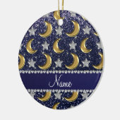ネービーブルーグリッター金ゴールドムーンズシルバースターズ セラミックオーナメント (左)