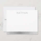 ネービーブルーシルバーモダンバー(ユダヤ教の)バル・ミツバー サンキューカード (正面)