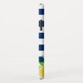 ネービーブルーストライプスウォーターカラーサマーレモンモノグラム Case-Mate iPhoneケース (裏面/右)