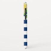 ネービーブルーストライプスウォーターカラーサマーレモンモノグラム Case-Mate iPhoneケース (裏面/左)