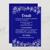 ネービーブルーズ結婚詳細フローラフラエレガントワーズ 招待状 (正面/裏面)