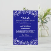 ネービーブルーズ結婚詳細フローラフラエレガントワーズ 招待状 (スタンド正面)