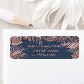 ネービーブルーバラ金ゴールドフォイルロマンティック ラベル (インサイチュ)